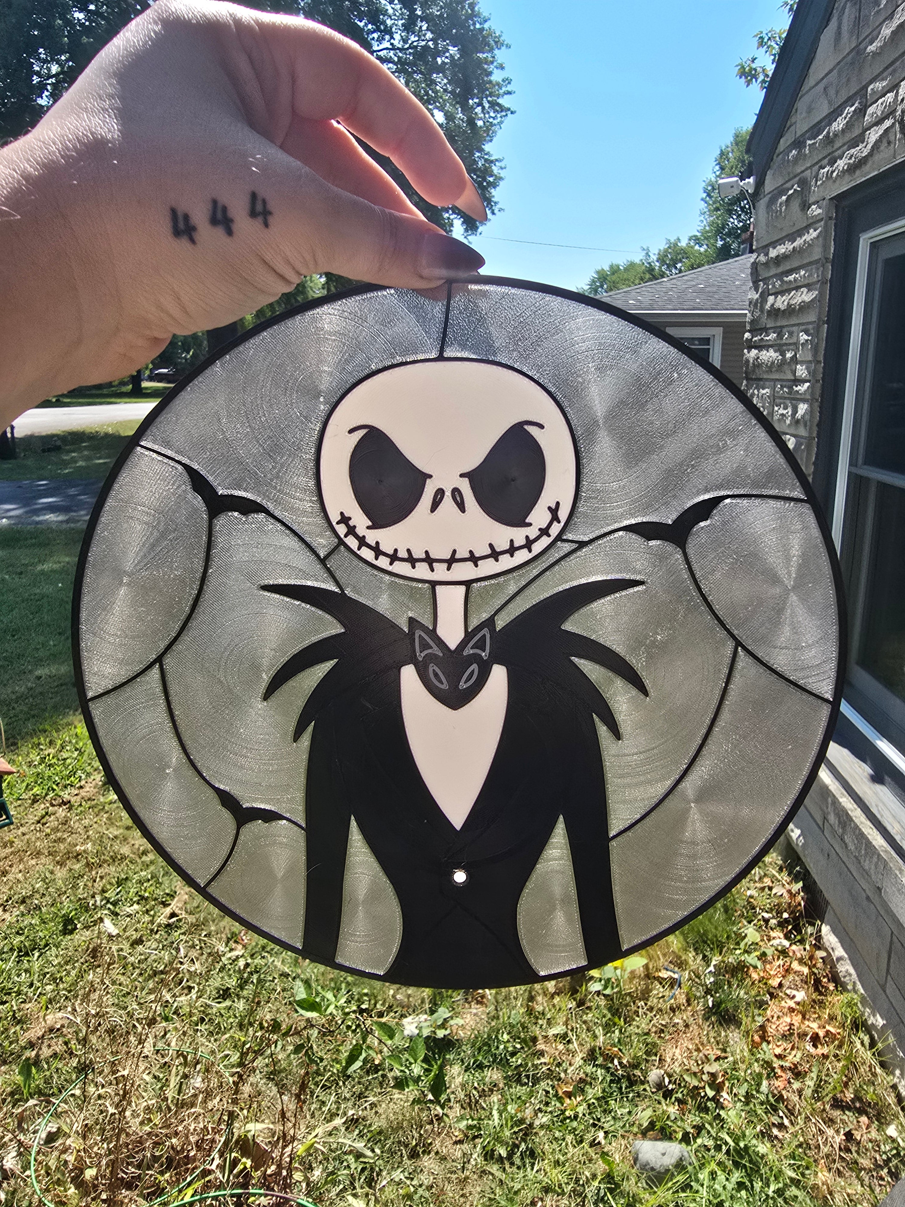 Jack Skellington Stained Glass Window Hang