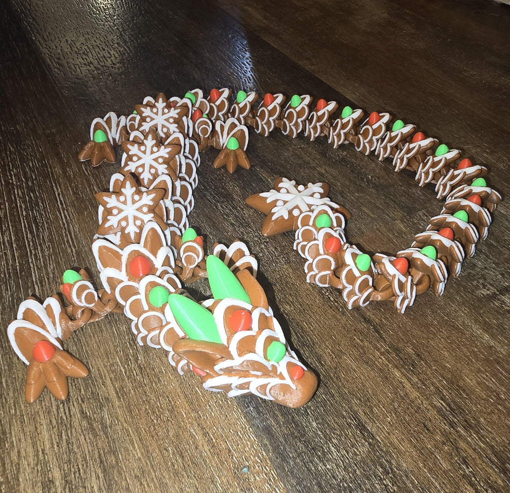 Gingerbread posable dragons