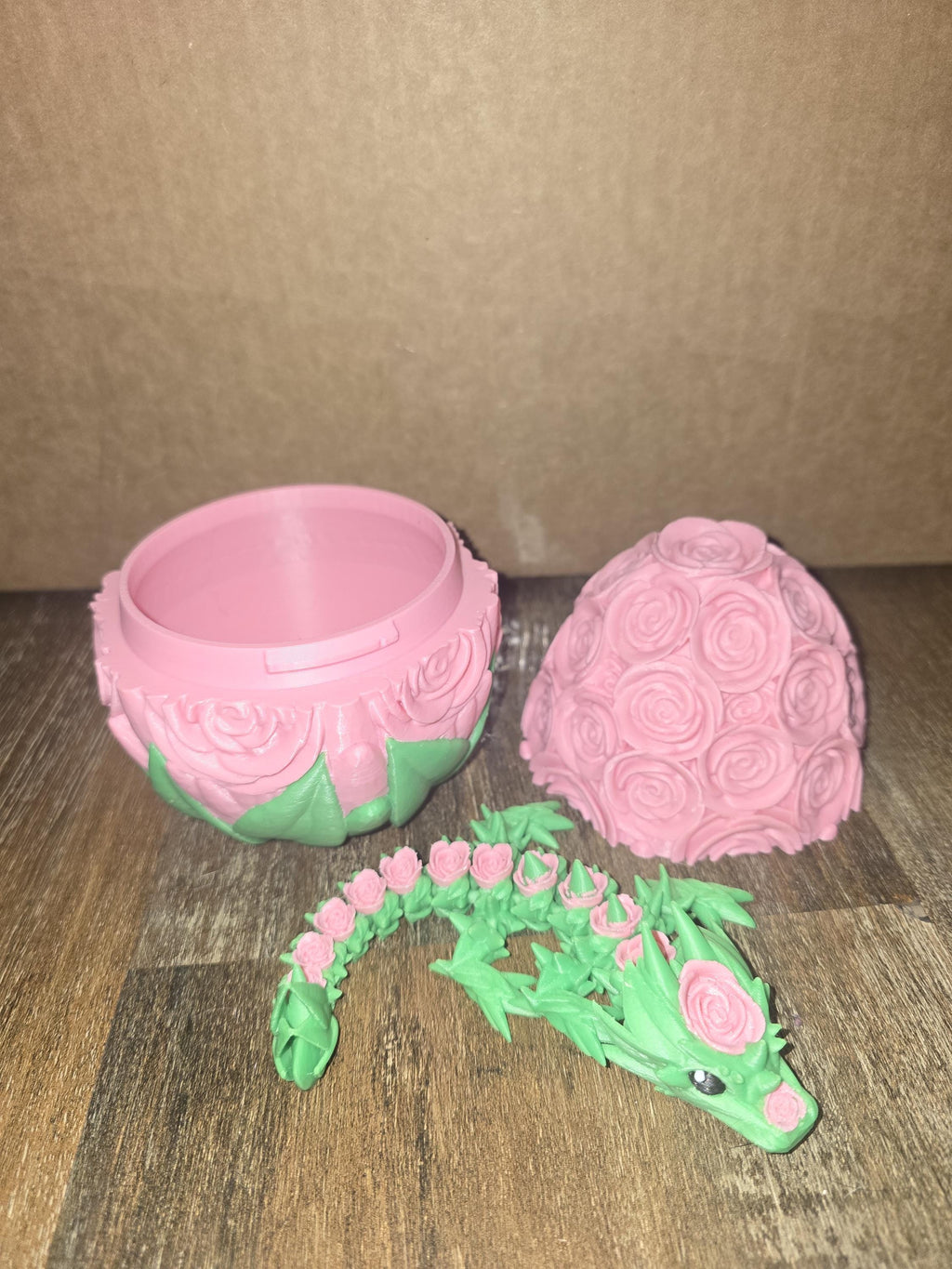 Rose posable dragon with egg